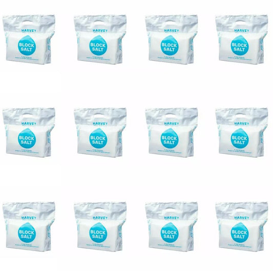 12 Bags X Salt Blocks for Water Softeners - Original Pure Grade A Food Quality Salt - Harvey Salt