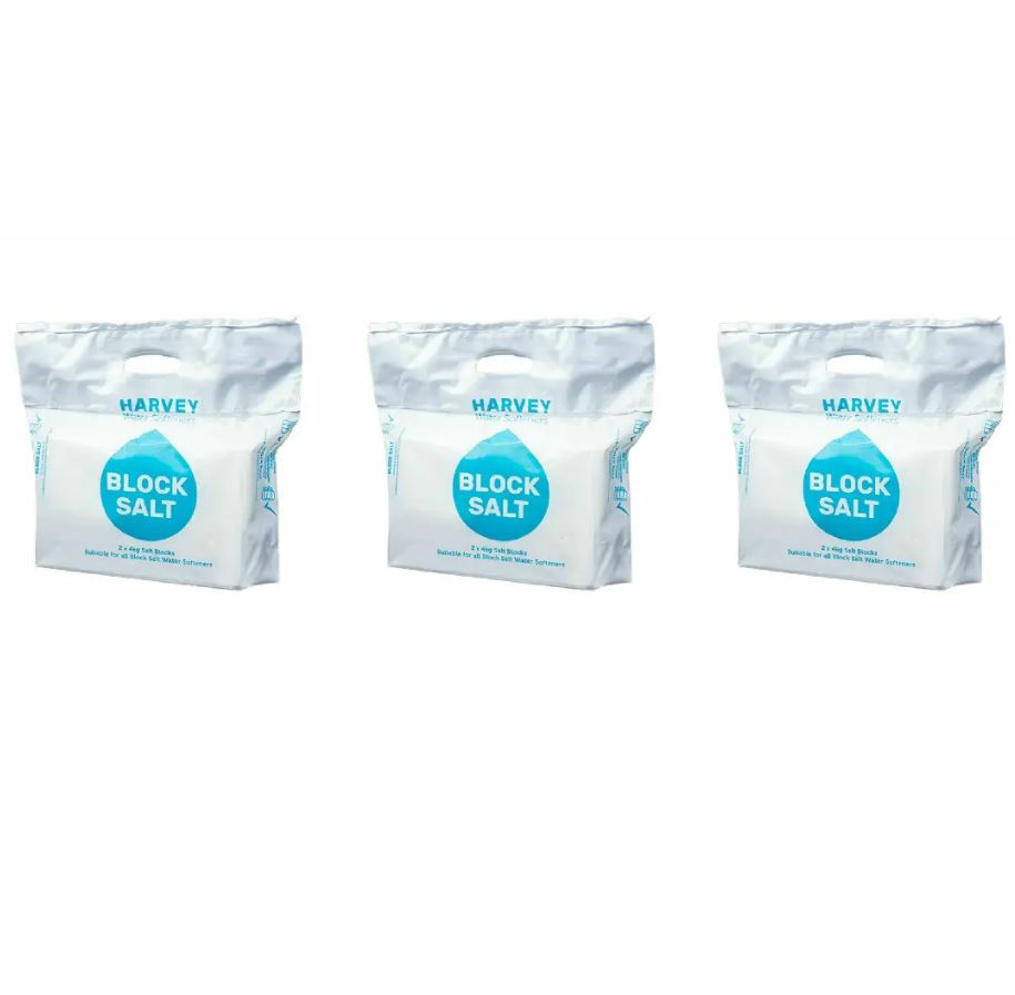 3 Bags X Salt Blocks for Water Softeners - Original Pure Grade A Food Quality Salt - Harvey Salt