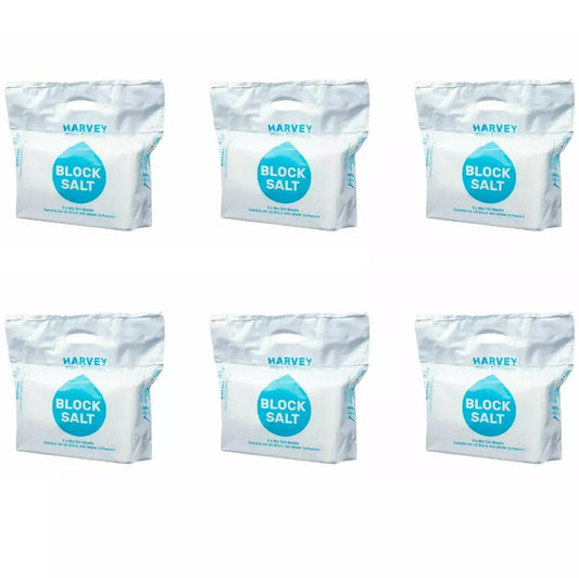 6 Bags X Salt Blocks for Water Softeners - Original Pure Grade A Food Quality Salt - Harvey Salt