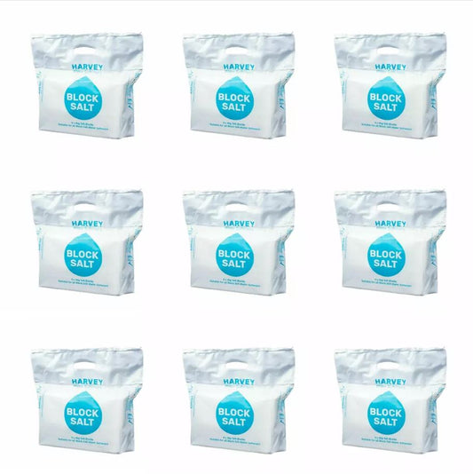 9 Bags X Salt Blocks for Water Softeners - Original Pure Grade A Food Quality Salt - Harvey Salt